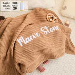 First & Middle Name Personalized Baby Blanket, Custom Gift