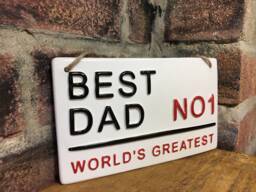 Dad Street Sign World's Ceramic Plaque