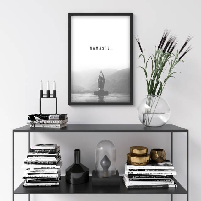 Namaste - Home Decor, Print, Wall Art, Yoga New House Housewarming, Cute Motivational - image 1