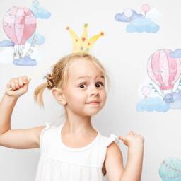 Balloons Wall Decal/Kids Decor Nursery Decals Hot Air Balloon Pink Vinyl Decal - thumbnail 3