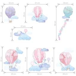 Balloons Wall Decal/Kids Decor Nursery Decals Hot Air Balloon Pink Vinyl Decal - thumbnail 2