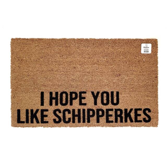 I Hope You Like Schipperkes Doormat - Funny Dog Welcome Mat Gift For Schipperke Owner Custom Pet Handmade Entry Porch Decor - image 1