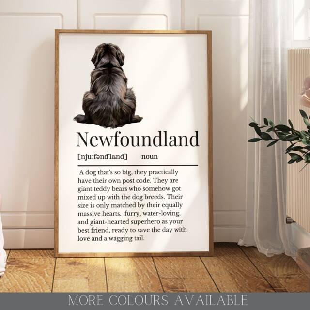 Newfoundland Dog Definition Print, Wall Print For Owner, Owner Gift, Gift Mum - image 1