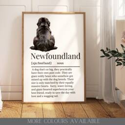 Newfoundland Dog Definition Print, Wall Print For Owner, Owner Gift, Gift Mum - thumbnail 1