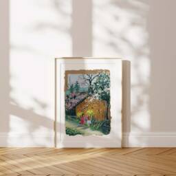Vietnam Highland Gouache Painting, Spring Landscape Art Print - thumbnail 2