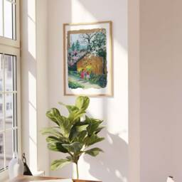 Vietnam Highland Gouache Painting, Spring Landscape Art Print - thumbnail 3