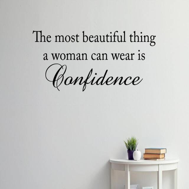Vwaq The Most Beautiful Thing A Woman Can Wear Is Confidence Vinyl Wall Decal Quote Home Decor - image 1
