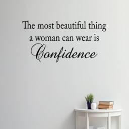 Vwaq The Most Beautiful Thing A Woman Can Wear Is Confidence Vinyl Wall Decal Quote Home Decor - thumbnail 1