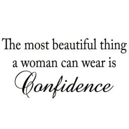 Vwaq The Most Beautiful Thing A Woman Can Wear Is Confidence Vinyl Wall Decal Quote Home Decor - thumbnail 2