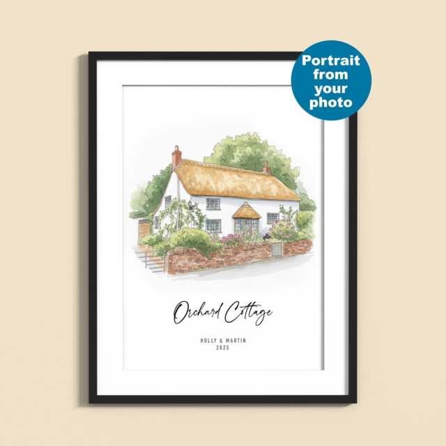 House Portrait Custom Watercolour Illustration New Home, Housewarming Gift For New Home, Painting From Photo - image 1