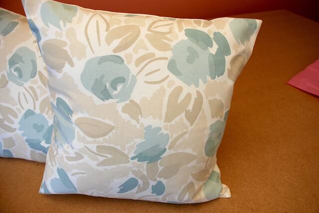 One Handmade Cushion in Laura Ashley Emma Duck Egg Fabric