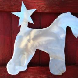 Kerry Blue Terrier, Star Dog Tree Topper, Holiday Decoration, Aluminum, Metal, Christmas Wreath Star, Dog Gift - thumbnail 4