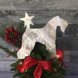 Kerry Blue Terrier, Star Dog Tree Topper, Holiday Decoration, Aluminum, Metal, Christmas Wreath Star, Dog Gift