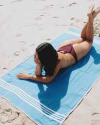 Organic Cotton Turkish Towel Without Fringe, Hand-Woven Beach Bath