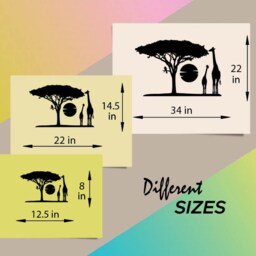 In-Style Decals Wall Vinyl Decal Decor Art Sticker Africa Savannah Giraffes Tree Wild Animal Safari Landscape Removable Mural Design 353 - thumbnail 2