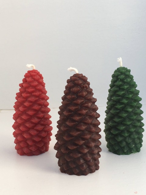 Scented Beeswax Pinecone Candle Set, Cranberry & Blue Spruce, - 3-1/2'' Tall - image 1