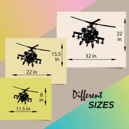 In-Style Decals Wall Vinyl Decal Home Decor Art Sticker Apache Military Helicopter Army Boys Room Removable Stylish Mural Design 156 - thumbnail 2