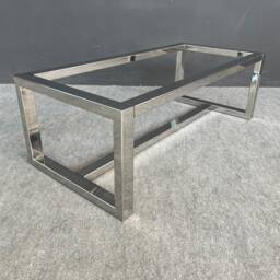"Stainless Steel Dining Table Base - Modern Chrome Frame - 28"" H X 28"" W 72" - thumbnail 2
