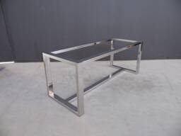 "Stainless Steel Dining Table Base - Modern Chrome Frame - 28"" H X 28"" W 72"