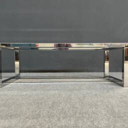 "Stainless Steel Dining Table Base - Modern Chrome Frame - 28"" H X 28"" W 72" - thumbnail 3