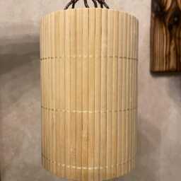 Wood Wall Sconce Plug In, Lamp, Bedside Reading Sconce, Light, Bamboo Lampshade, Eco-Friendly Lighting - thumbnail 4