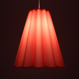Handmade Scallop Lampshade Pink Orange Fabric & Acrylic Home Decor-102# - thumbnail 4