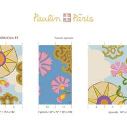 Mansion I Dawn. French Designer Boutique Wall Mural Art. Playful Bright Bold Patterns, Geometric Heavens, Floating Flowers, Dynamic Motif - thumbnail 3