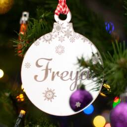Personalised Mirrored Acrylic Christmas Tree Decoration - thumbnail 3