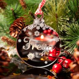 Personalised Mirrored Acrylic Christmas Tree Decoration - thumbnail 1