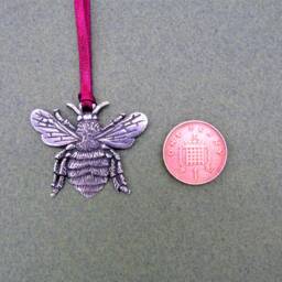 Bee Christmas Tree Decoration- Ornament - Keeper Gift Nature Lover Gardener Apiarist Bumble - thumbnail 3