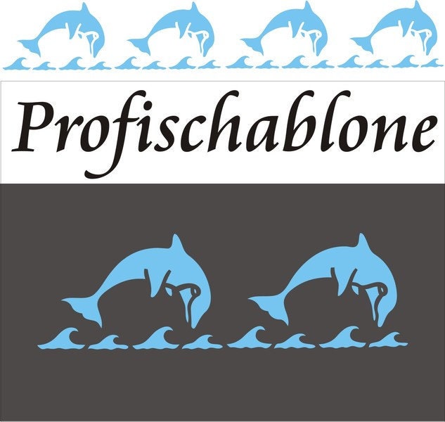 Painter's Stencil, Stencils, Wall Frieze, Decorative Stencil Painting, Decor - Dolphins