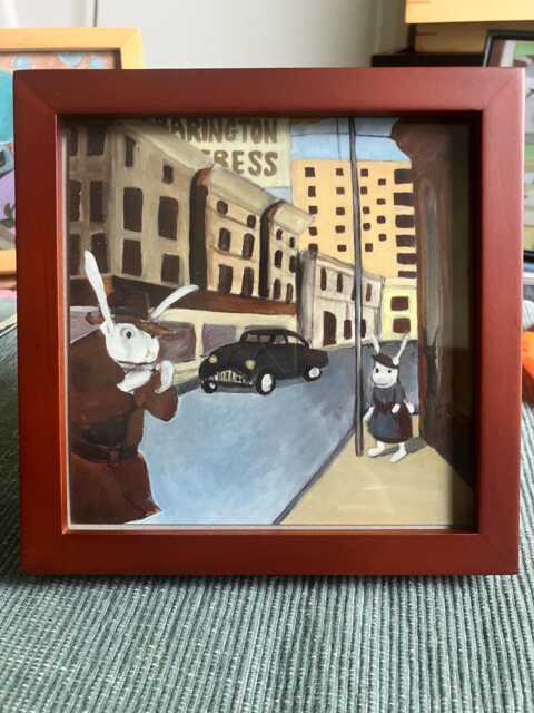Rabbit Noir - Framed Small Print - image 1