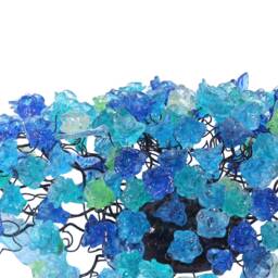 Wall Light Fixture Up & Down Sconce Lighting With Blue Sea Color Flowers Leaves - thumbnail 4