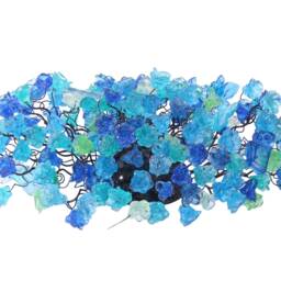 Wall Light Fixture Up & Down Sconce Lighting With Blue Sea Color Flowers Leaves - thumbnail 2