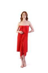 Sapphire - Red Stonewashed Turkish Cotton & Modal Beach Towel, Bridesmaid Gift, Wedding Sarong, Lightweight Bath Cover Up