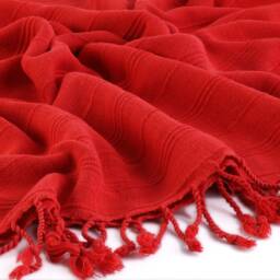 Sapphire - Red Stonewashed Turkish Cotton & Modal Beach Towel, Bridesmaid Gift, Wedding Sarong, Lightweight Bath Cover Up - thumbnail 3