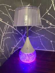 Pleated Shade Led Colour Changing Glitter Lamp 15 X 28cm - thumbnail 1