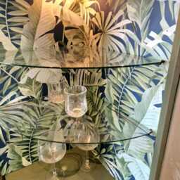 Tall Nathan Mid Century Modern Olive Green Corner Drinks Cabinet - Vintage Cocktail Bar Unit - thumbnail 4