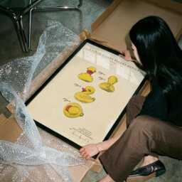 Yellow Rubber Duck Toy Patent Print Hand-Painted Watercolor Wall Art - thumbnail 4