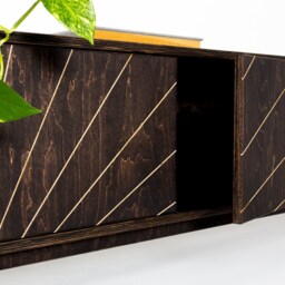 Birch Plywood Tv Cabinet, Mid-Century Modern Media Console, Bombi - thumbnail 3