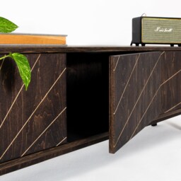 Birch Plywood Tv Cabinet, Mid-Century Modern Media Console, Bombi - thumbnail 2