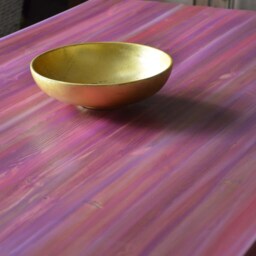 Strawberry Fair Coastal Cottage Dining Table in Stunning Shades Of Pinks 140 cm L X 80 Gold Hairpin Legstapered Wood Legs Also Available - thumbnail 3