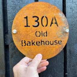 Corten Steel Rustic House Number Sign Gate, Fence, Wall Decor - thumbnail 2