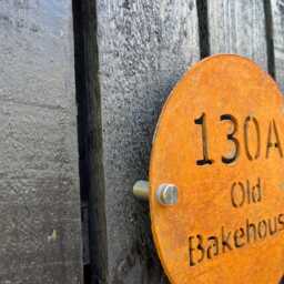 Corten Steel Rustic House Number Sign Gate, Fence, Wall Decor - thumbnail 3
