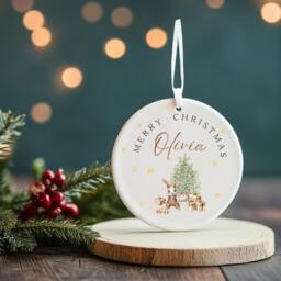 Personalised Bunny Ceramic Hanging, Bauble, Christmas Gift, Gifts For Kids, Family Gifts, Ornament - thumbnail 3