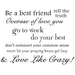 Be A Best Friend Tell The Truth Overuse I Love You Like Crazy Vinyl Wall Decal Quote - 079 - thumbnail 3