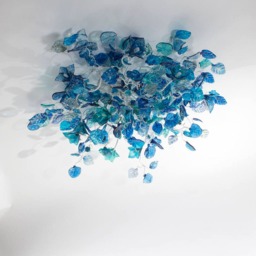 Large Flush Mount Ceiling Light, Blue Ceiling Light, Unique Mount Light For Kitchen, Living Room Or Table Dining - thumbnail 3