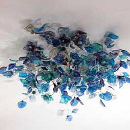 Large Flush Mount Ceiling Light, Blue Ceiling Light, Unique Mount Light For Kitchen, Living Room Or Table Dining - thumbnail 2
