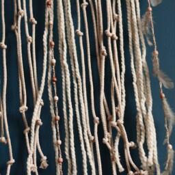 Triangle Macrame Dream Catcher, Crochet Doily Wall Hanging - thumbnail 2