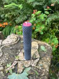 Reverse Action Spell Candle Hand-Rolled Beeswax Pillar, Witch Gift - thumbnail 1